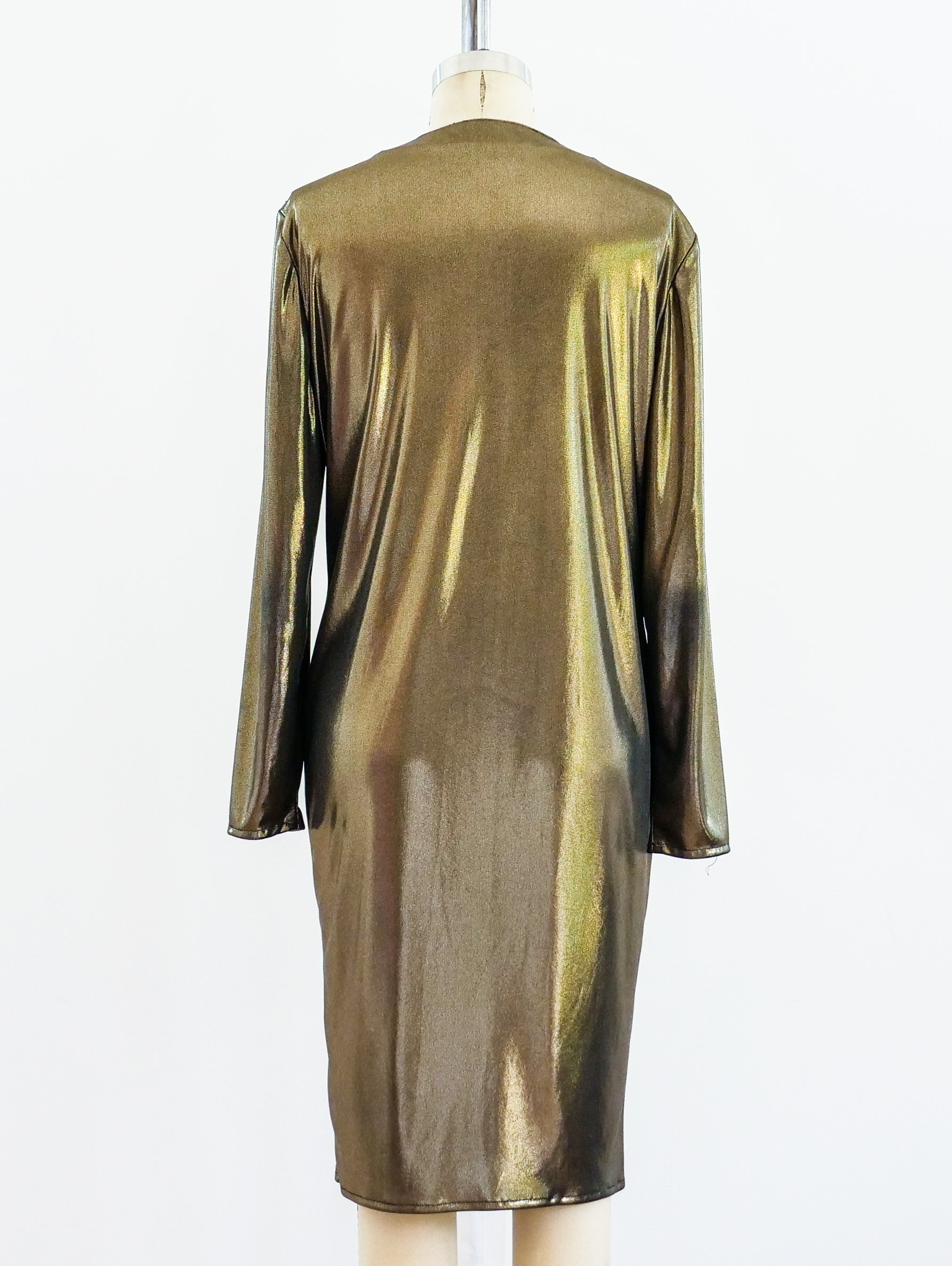 Frances La Vie Gold Lame Jersey Dress