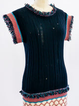 M Missoni Knit Fringed Knit Dress Dress arcadeshops.com