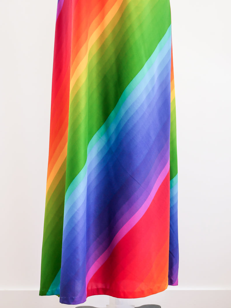 Rainbow Striped One Shoulder Dress Dress arcadeshops.com