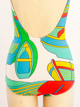 Hermes Nautical Print Bathing Suit Suit arcadeshops.com