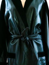 Suede and Leather Belted Coat Jacket arcadeshops.com
