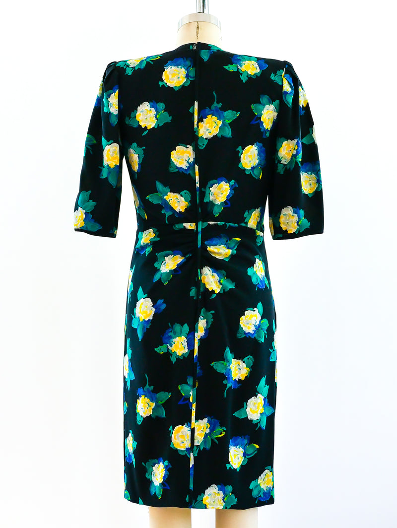 Ungaro Floral Ruched Dress Dress arcadeshops.com