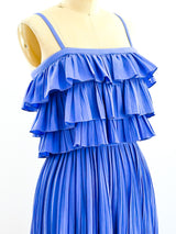 Periwinkle Pleated Ruffle Dress Dress arcadeshops.com