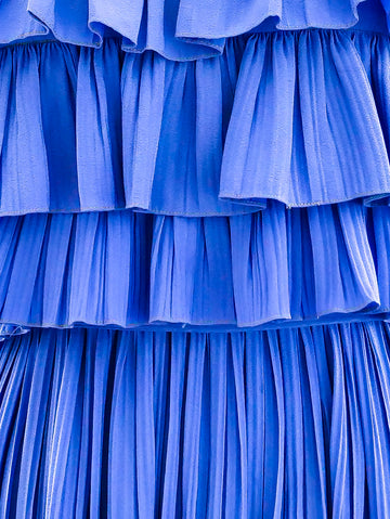 Periwinkle Pleated Ruffle Dress