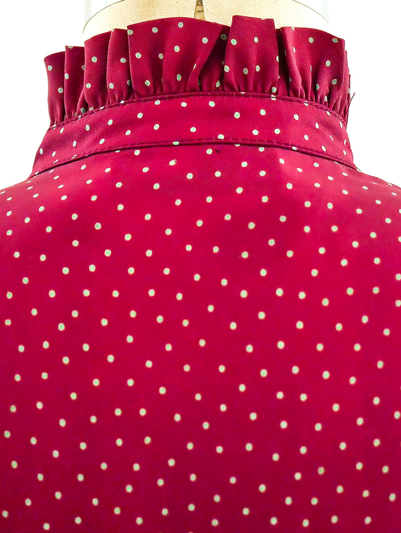 Albert Nipon Polka Dot Pleated Dress Dress arcadeshops.com