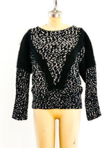 Black and White Angora Sweater Top arcadeshops.com