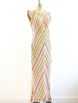 Rainbow Stripe Cotton Gauze Maxi Dress Dress arcadeshops.com