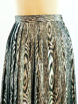 Silver Lurex Wood Grain Pattern Pleated Skirt Bottom arcadeshops.com
