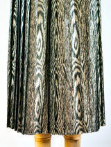Silver Lurex Wood Grain Pattern Pleated Skirt Bottom arcadeshops.com