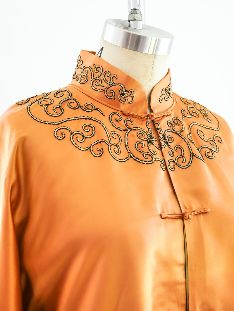 Copper Silk Chinese Robe Jacket arcadeshops.com