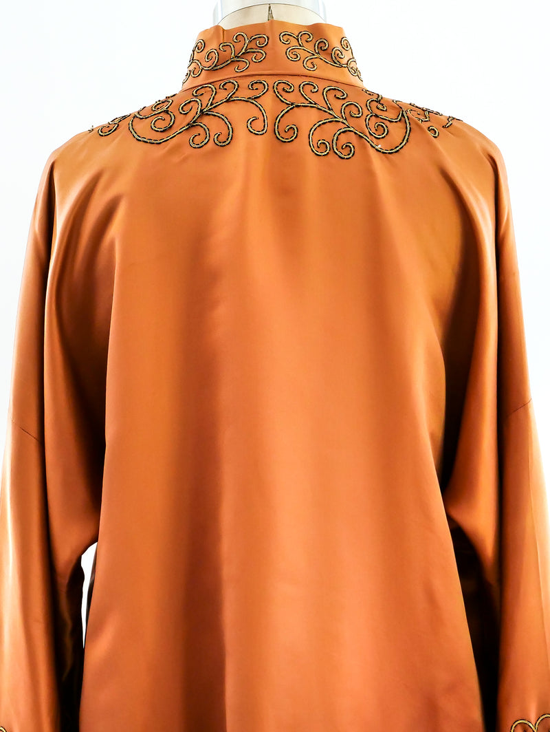 Copper Silk Chinese Robe Jacket arcadeshops.com
