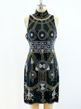 Deco Inspired Sleeveless Sequin Dress Dress arcadeshops.com