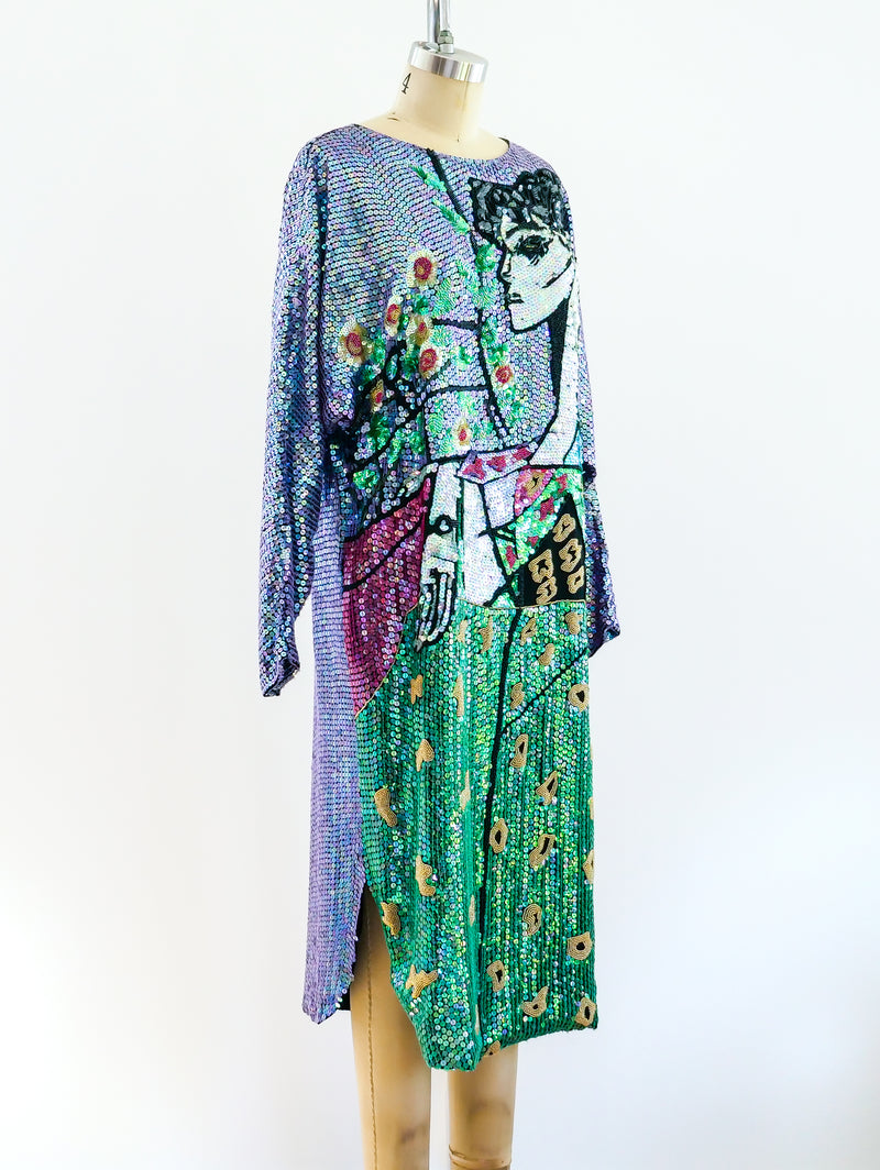Picasso Inspired Sequin Dress Dress arcadeshops.com