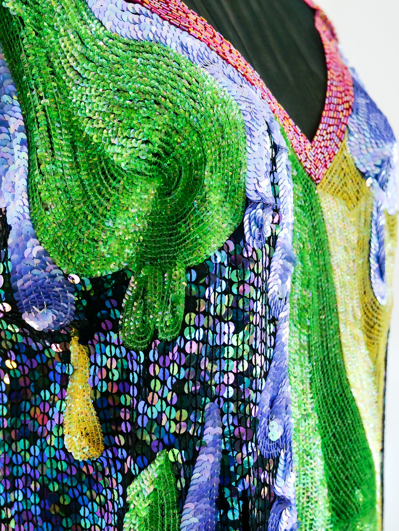 Abstract Drip Pattern Sequin Dress Dress arcadeshops.com