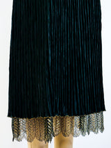 Mary McFadden Lace and Plissé Cocktail Dress Dress arcadeshops.com