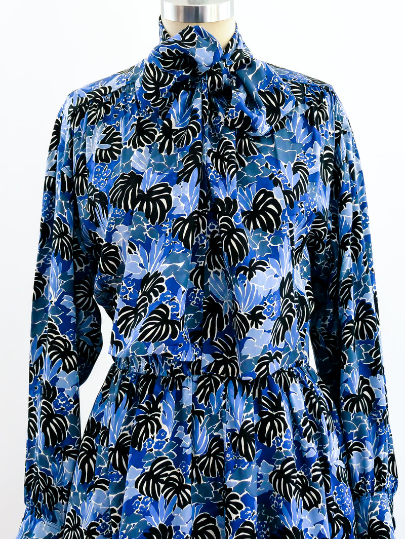 Yves Saint Laurent Blue Palm Dress Dress arcadeshops.com