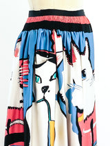 Michaele Vollbracht Cat Printed Maxi Skirt Bottom arcadeshops.com