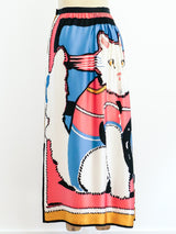 Michaele Vollbracht Cat Printed Maxi Skirt Bottom arcadeshops.com