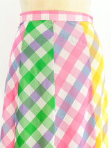 Pastel Rainbow Check Skirt Bottom arcadeshops.com