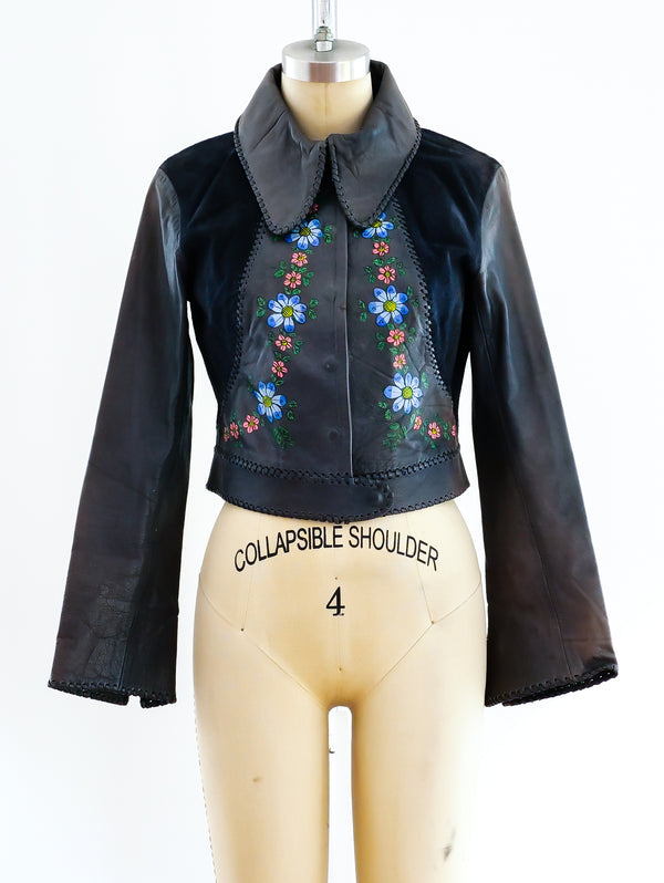 Char Leather and Suede Hand Painted Jacket Jacket arcadeshops.com