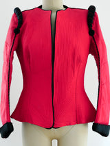 Red Silk Quilted Jacket Jacket arcadeshops.com