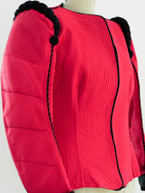 Red Silk Quilted Jacket Jacket arcadeshops.com