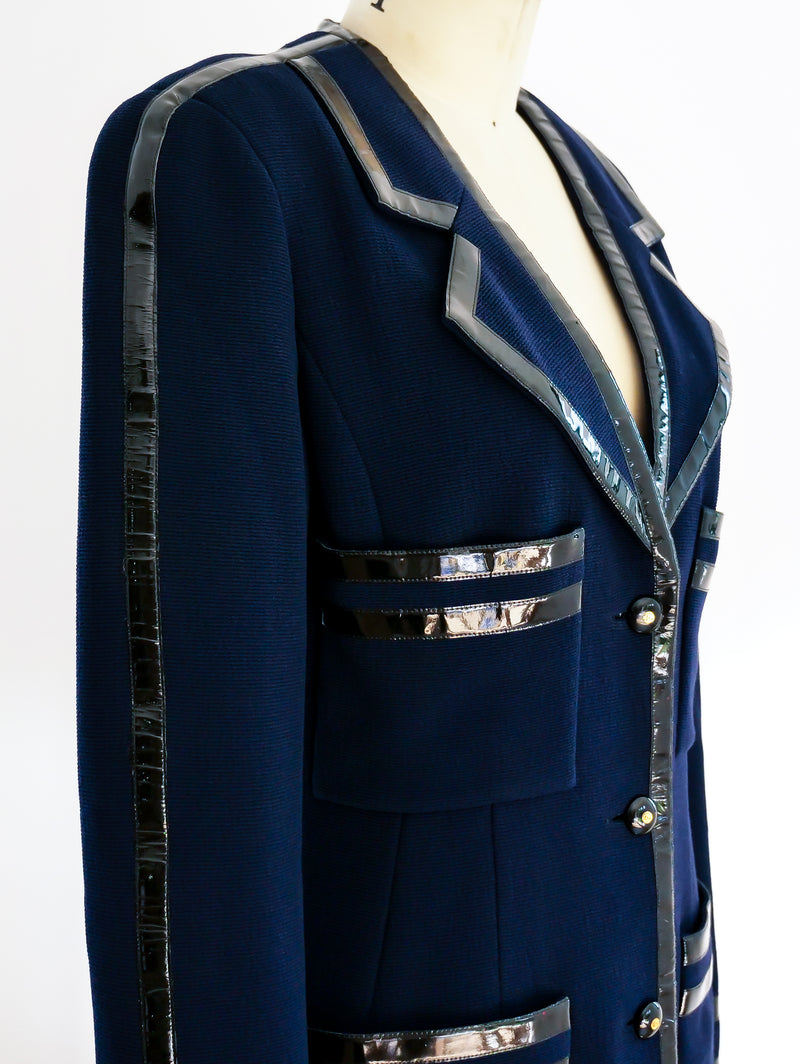 Chanel Coat Dress with Patent Trim Jacket arcadeshops.com