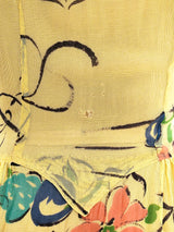 1930's Floral Painted Yellow Net Dress Dress arcadeshops.com