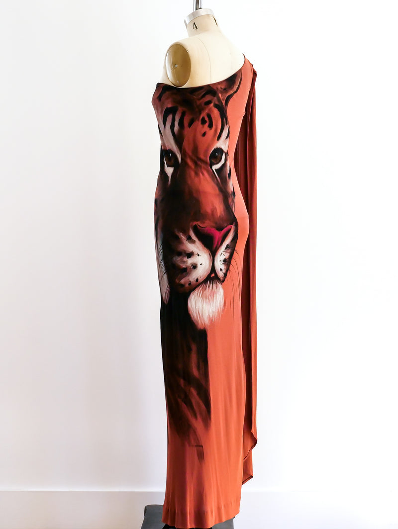 Hand Painted Tiger Face Dress Dress arcadeshops.com