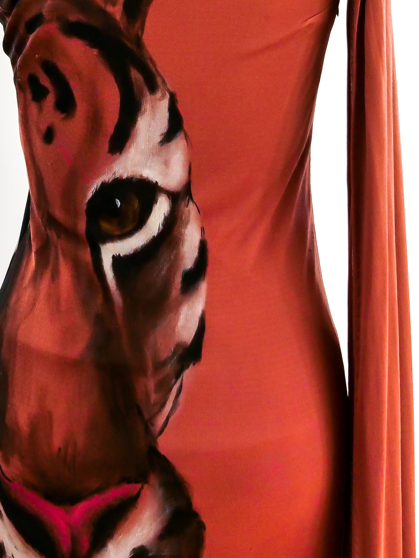 long sleeve tiger dress Hand Painted Tiger Face Dress