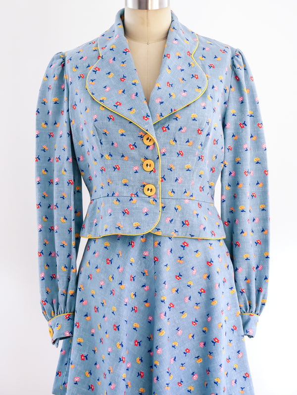Floral Denim Ensemble Suit arcadeshops.com