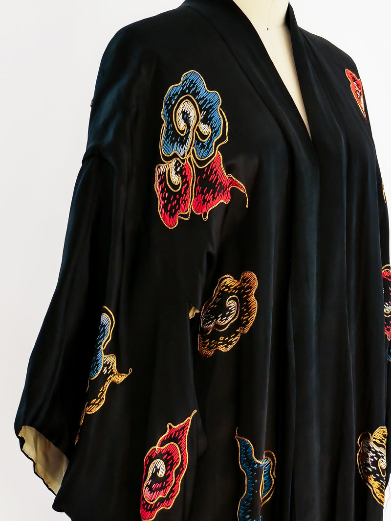G Dragon Robe Golden Dragon Embroidered Silk Robe