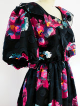 Dark Floral Ruffle Dress Dress arcadeshops.com