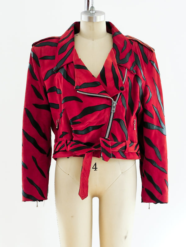 Tiger Applique Suede Jacket Jacket arcadeshops.com