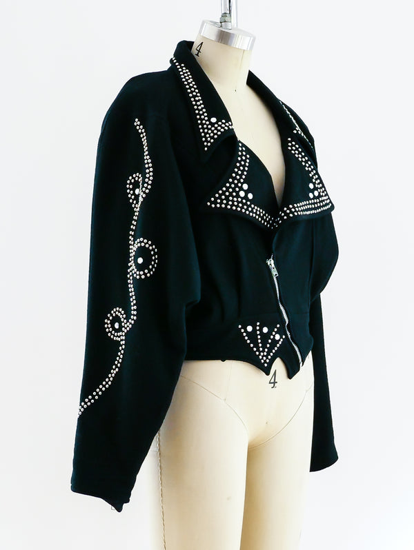 Studded Felted Motorcycle Jacket Jacket arcadeshops.com