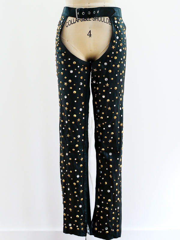 Studded Leather Chaps Bottom arcadeshops.com