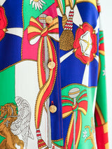Escada Flag Print Silk Blouse Top arcadeshops.com