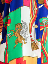 Escada Flag Print Silk Blouse Top arcadeshops.com