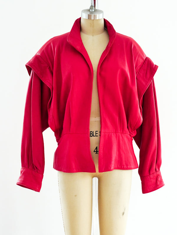 Red Leather Jacket Jacket arcadeshops.com