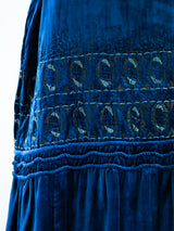 1920's Peacock Blue Velvet Cape Jacket arcadeshops.com