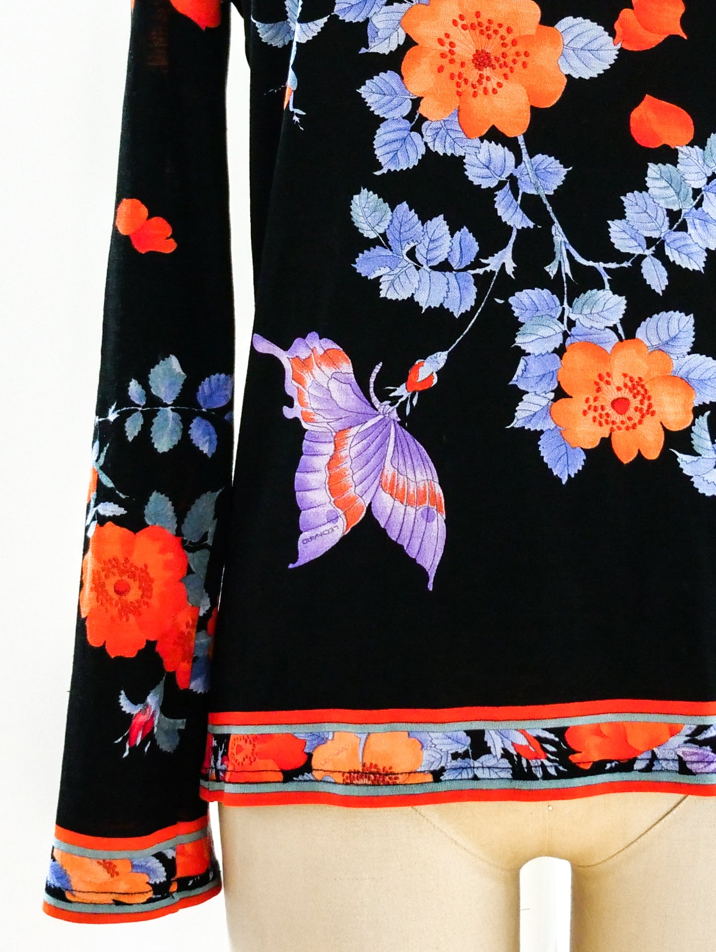 LEONARD PARIS ★Tops Leonard Paris Floral Jersey Long Sleeve Top