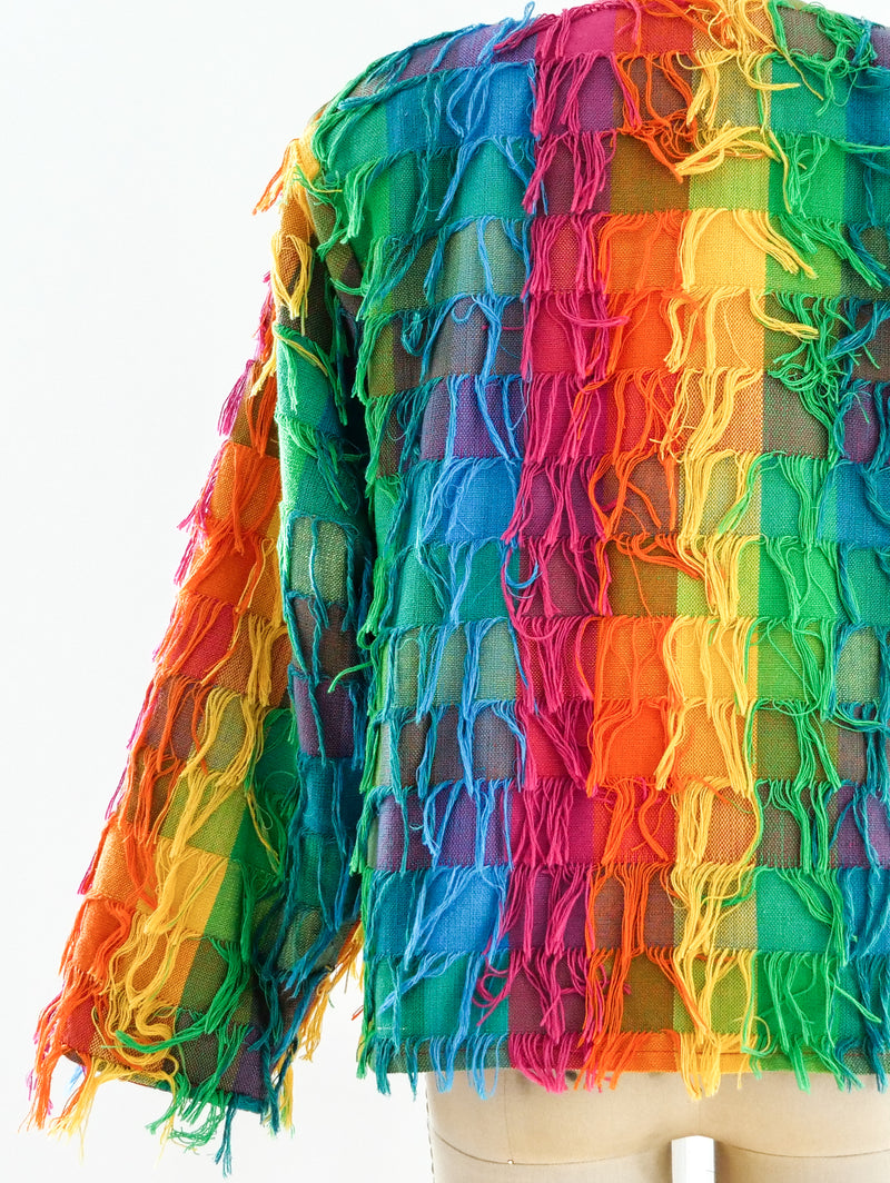 Rainbow Fringe Jacket Jacket arcadeshops.com