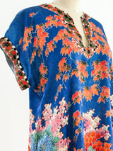 1920's Floral Rayon Pajama Top Top arcadeshops.com
