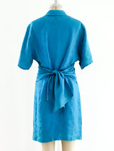 Gucci Turquoise Linen Dress Dress arcadeshops.com