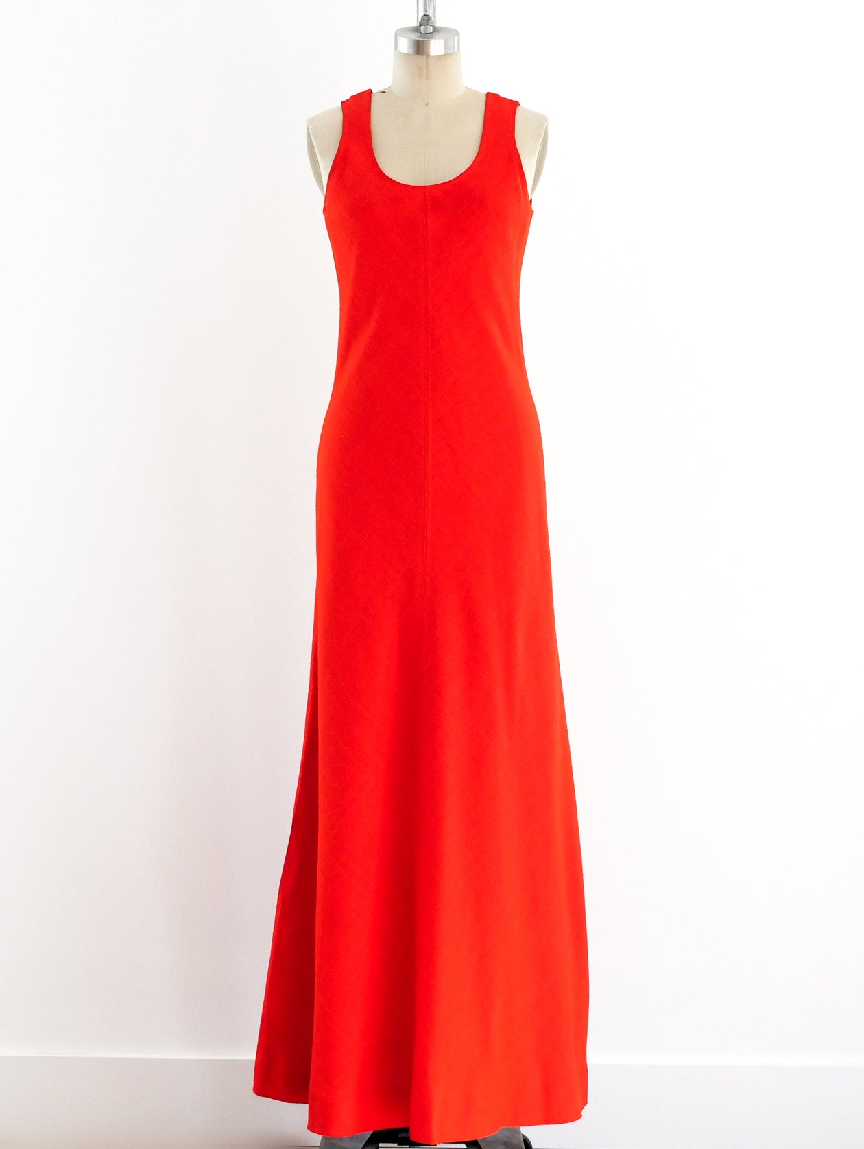 Anne Klein Red Linen Maxi Dress