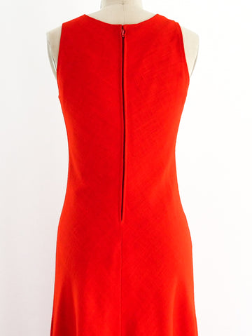 Anne Klein Red Linen Maxi Dress
