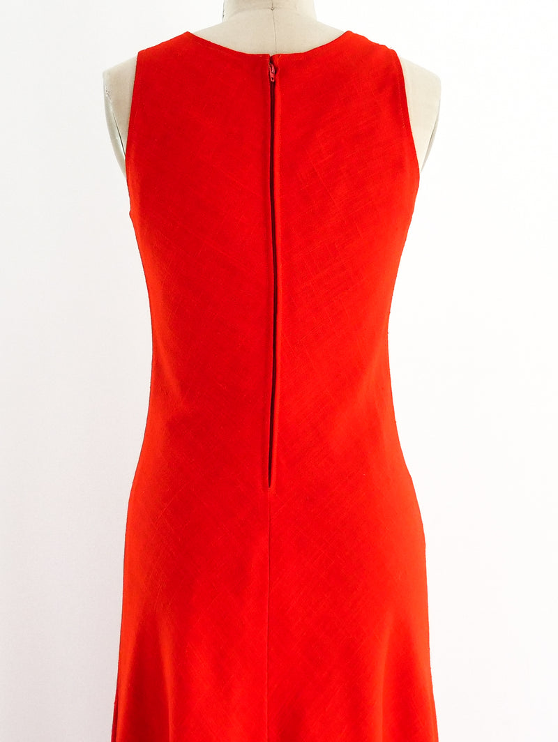 Anne Klein Red Linen Maxi Dress Dress arcadeshops.com
