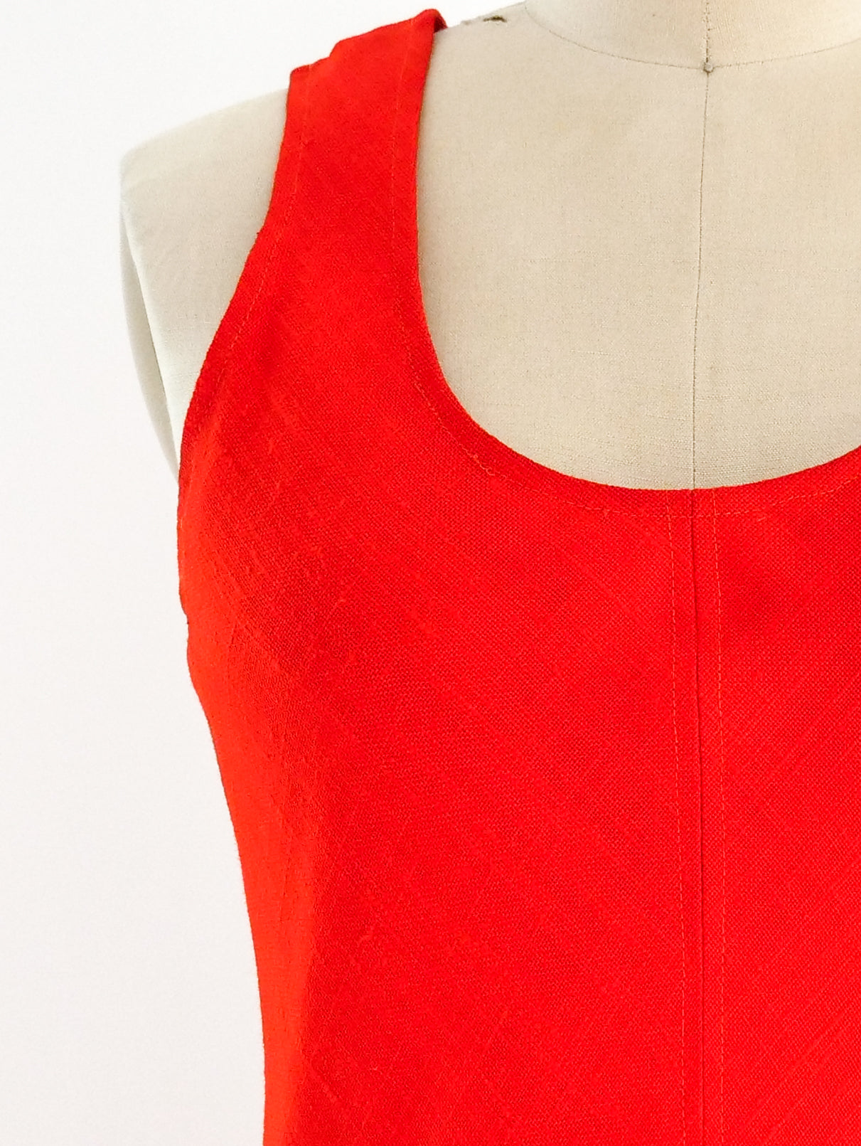 Anne Klein Red Linen Maxi Dress
