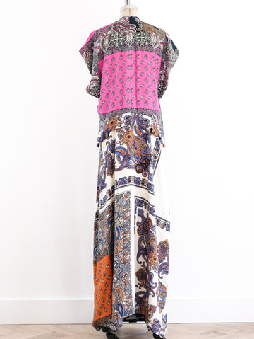 chloe scarf maxi dress Chloe Scarf Print Silk Maxi Dress