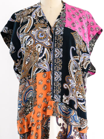 chloe scarf maxi dress Chloe Scarf Print Silk Maxi Dress